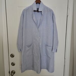 Jones New York Light Blue Linen Tunic Blouse